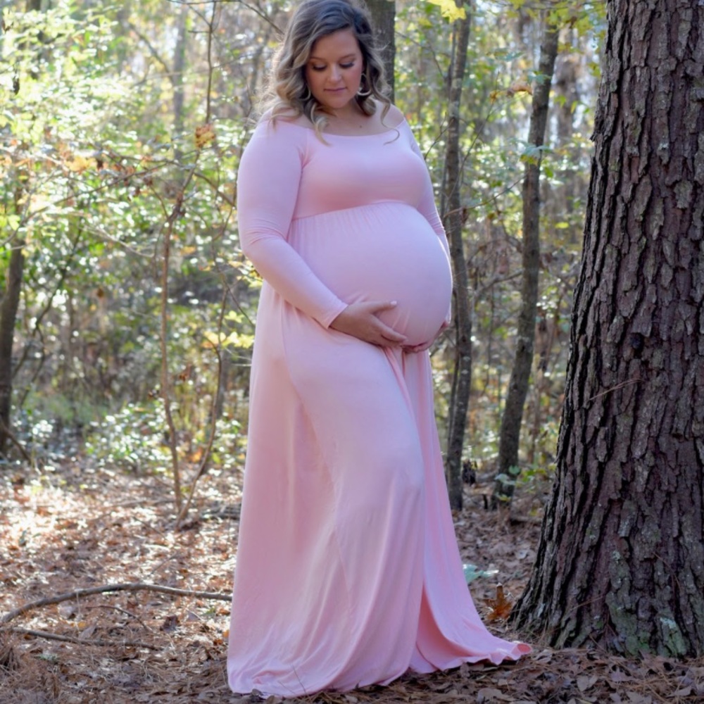 Beautiful pink blush maternity dress